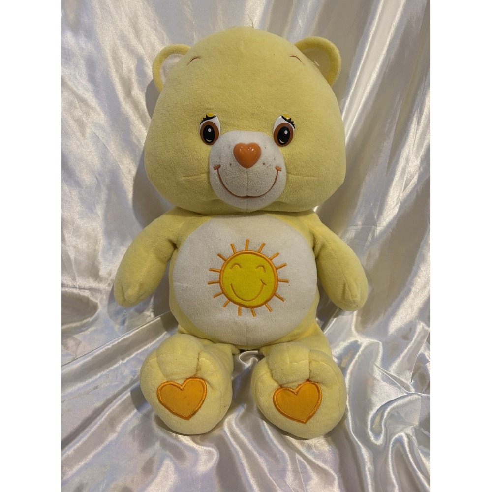 Vintage Care Bears 2003 Jumbo Funshine Bear 20" Yellow